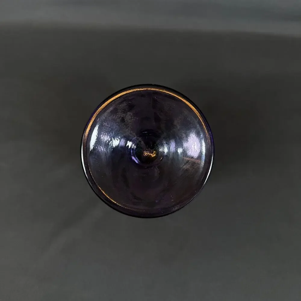 FENTON ART GLASS AMETHYST PURPLE SCALLOPED EDGE VASE 8